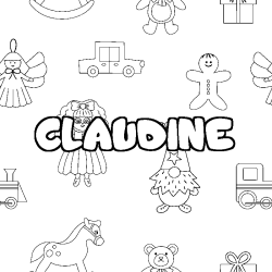 Coloración del nombre CLAUDINE - decorado juguetes