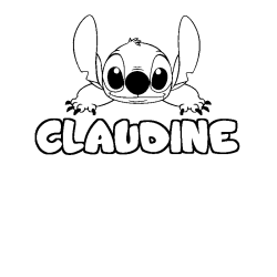 Coloración del nombre CLAUDINE - decorado Stitch