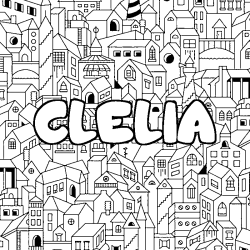 Coloración del nombre CLELIA - decorado ciudad