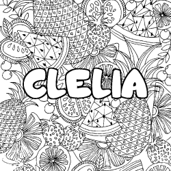 Coloración del nombre CLELIA - decorado mandala de frutas