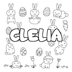 Coloración del nombre CLELIA - decorado Pascua