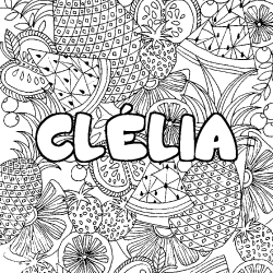 Coloración del nombre CLÉLIA - decorado mandala de frutas