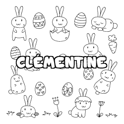 Coloración del nombre CLÉMENTINE - decorado Pascua