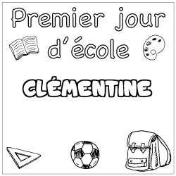 Coloración del nombre CLÉMENTINE - decorado primer día de escuela