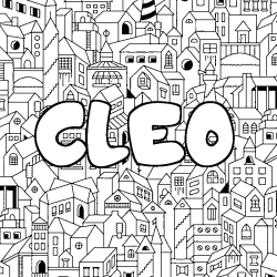 Coloración del nombre CLEO - decorado ciudad