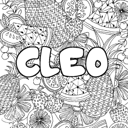 Coloración del nombre CLEO - decorado mandala de frutas