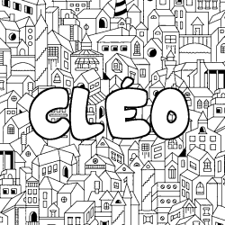 Coloración del nombre CLÉO - decorado ciudad