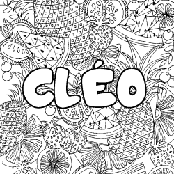 Coloración del nombre CLÉO - decorado mandala de frutas