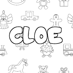 Coloración del nombre CLOE - decorado juguetes