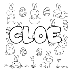 Coloración del nombre CLOE - decorado Pascua