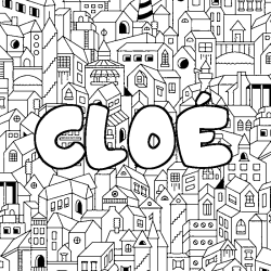 Coloración del nombre CLOÉ - decorado ciudad