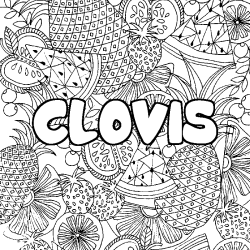 Coloración del nombre CLOVIS - decorado mandala de frutas