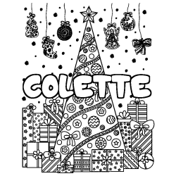 Coloración del nombre COLETTE - decorado árbol de Navidad y regalos