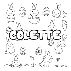 Coloración del nombre COLETTE - decorado Pascua