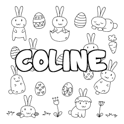 Coloración del nombre COLINE - decorado Pascua