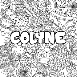 Coloración del nombre COLYNE - decorado mandala de frutas