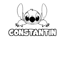 Coloración del nombre CONSTANTIN - decorado Stitch