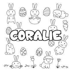 Coloración del nombre CORALIE - decorado Pascua