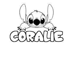 Coloración del nombre CORALIE - decorado Stitch