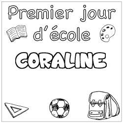 Coloración del nombre CORALINE - decorado primer día de escuela