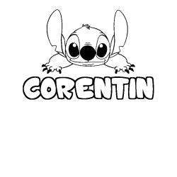 Coloración del nombre CORENTIN - decorado Stitch