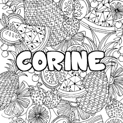 Coloración del nombre CORINE - decorado mandala de frutas