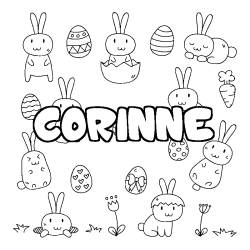 Coloración del nombre CORINNE - decorado Pascua