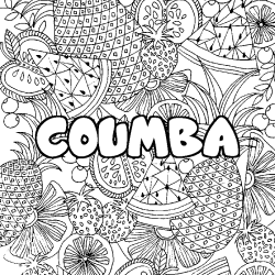 Coloración del nombre COUMBA - decorado mandala de frutas