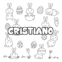 Coloración del nombre CRISTIANO - decorado Pascua