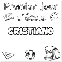 Coloración del nombre CRISTIANO - decorado primer día de escuela