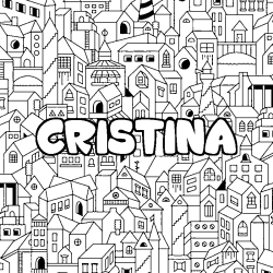 Coloración del nombre CRISTINA - decorado ciudad