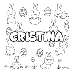 Coloración del nombre CRISTINA - decorado Pascua