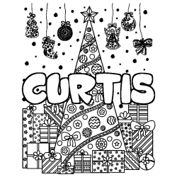 Coloración del nombre CURTIS - decorado árbol de Navidad y regalos