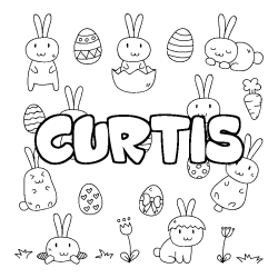 Coloración del nombre CURTIS - decorado Pascua