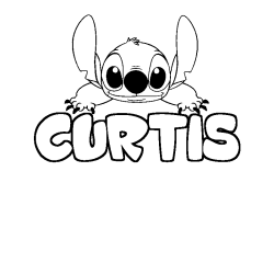 Coloración del nombre CURTIS - decorado Stitch