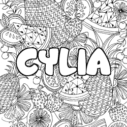 Coloración del nombre CYLIA - decorado mandala de frutas