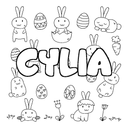 Coloración del nombre CYLIA - decorado Pascua