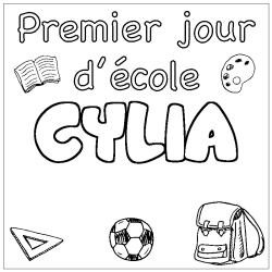 Coloración del nombre CYLIA - decorado primer día de escuela