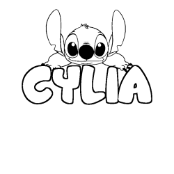 Coloración del nombre CYLIA - decorado Stitch