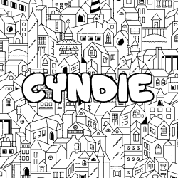 Coloración del nombre CYNDIE - decorado ciudad