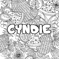 Coloración del nombre CYNDIE - decorado mandala de frutas