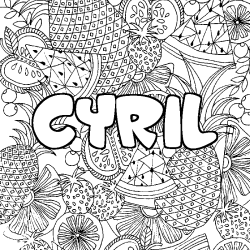 Coloración del nombre CYRIL - decorado mandala de frutas