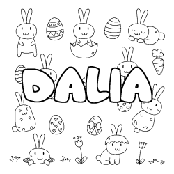 Dibujo para colorear DALIA - decorado Pascua