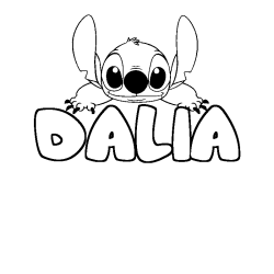 Dibujo para colorear DALIA - decorado Stitch