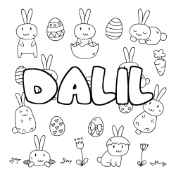 Dibujo para colorear DALIL - decorado Pascua