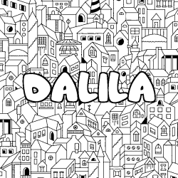 Coloración del nombre DALILA - decorado ciudad