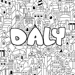 Dibujo para colorear DALY - decorado ciudad