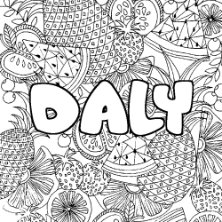 Dibujo para colorear DALY - decorado mandala de frutas