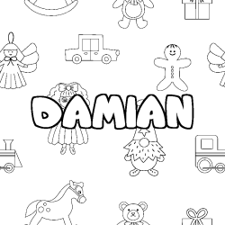 Coloración del nombre DAMIAN - decorado juguetes