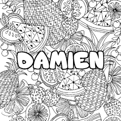 Dibujo para colorear DAMIEN - decorado mandala de frutas